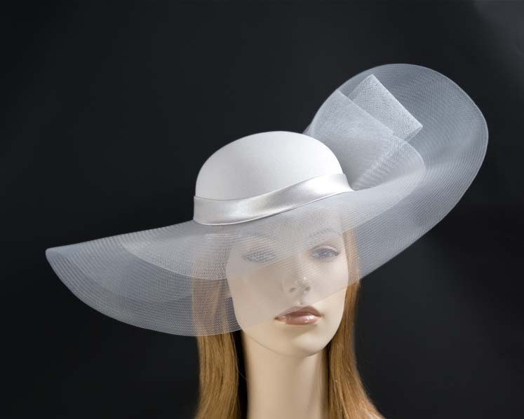 Silver fashion hat for Melbourne Cup races & special occasions