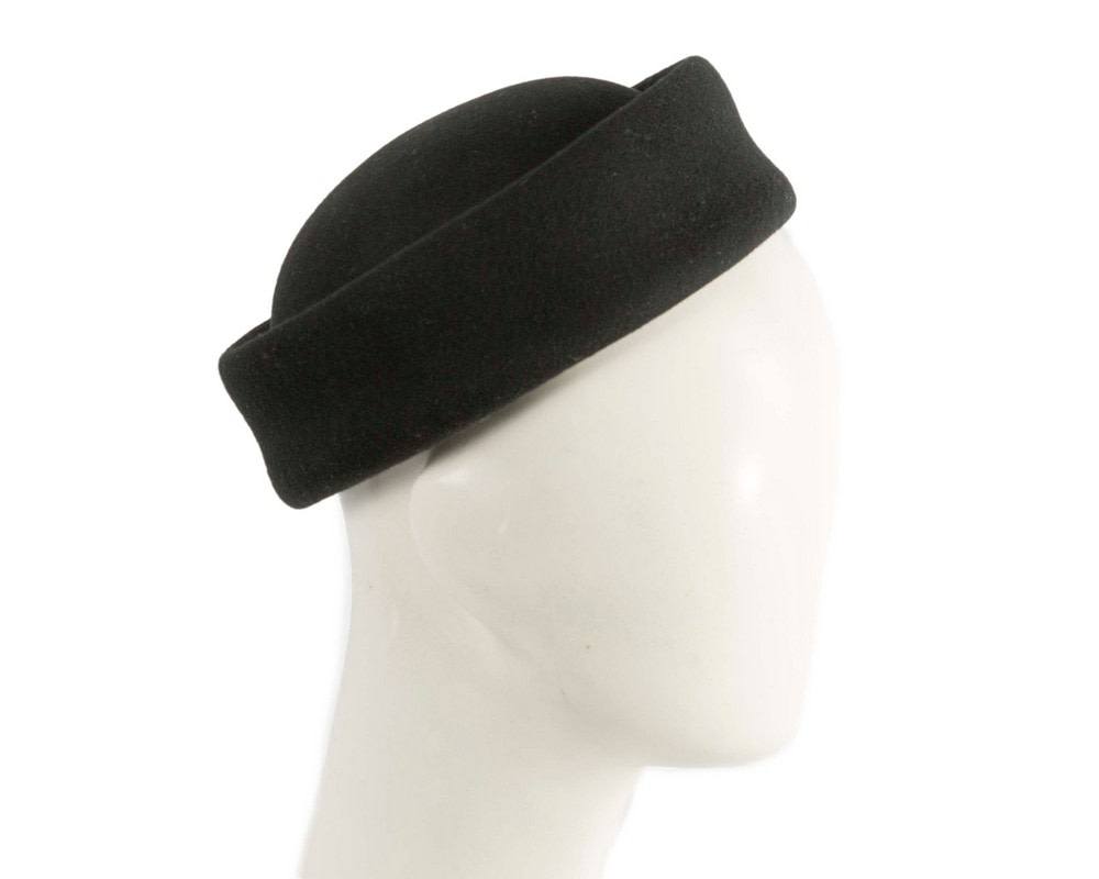 Large black felt pillbox hat - Hats From OZ | CU771B Large black felt pillbox hat - Hats From OZ