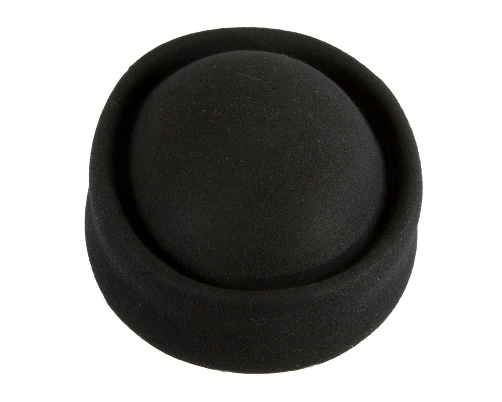 Large black felt pillbox hat - Hats From OZ Large black felt pillbox hat - Image 2