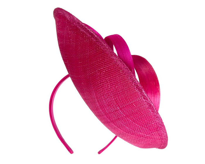 Large fuchsia sinamay fascinator by Max Alexander - Image 6