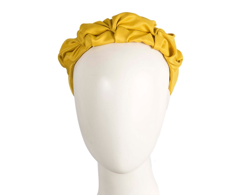 Yellow scrunchie fascinator headband - Hats From OZ