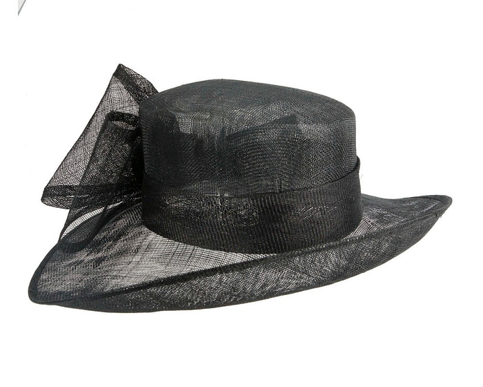 Black sinamay hat with large bow by Max Alexander - Image 3