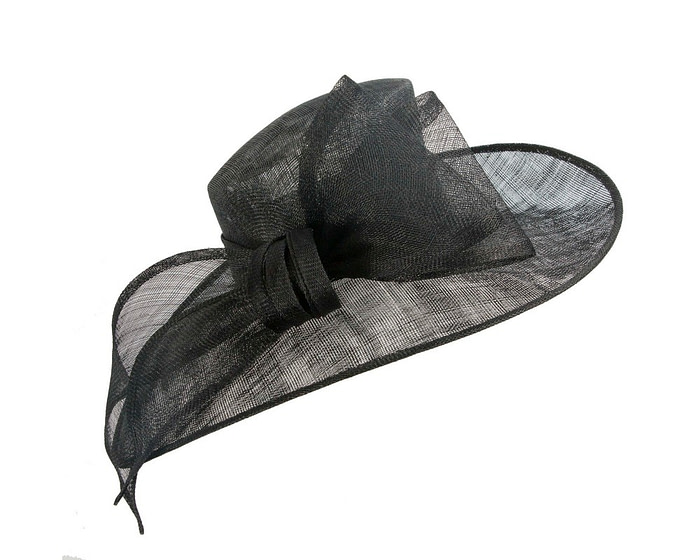 Black sinamay hat with large bow by Max Alexander - Image 2