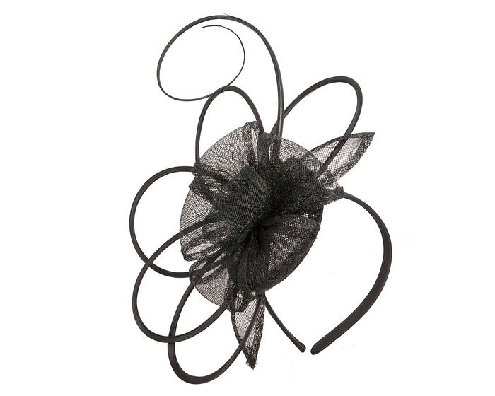 Unique black sinamay fascinator by Max Alexander - Image 2