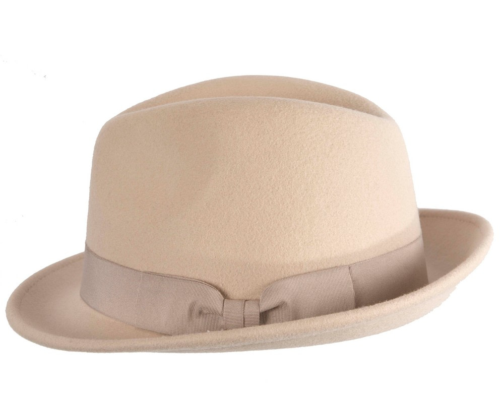 Beige Fedora Felt Blues Brothers Homburg Hat - Hats From OZ Beige Fedora Felt Blues Brothers Homburg Hat - Image 4