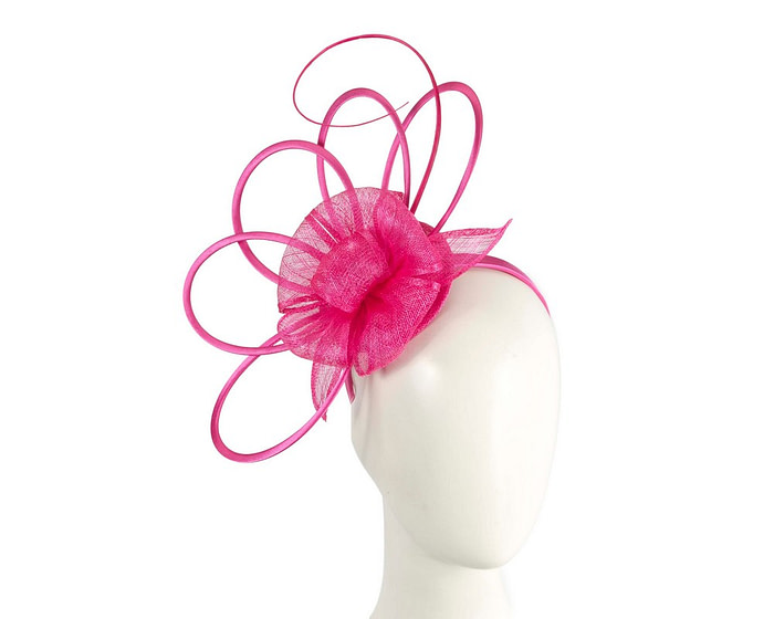 Unique fuchsia sinamay fascinator by Max Alexander