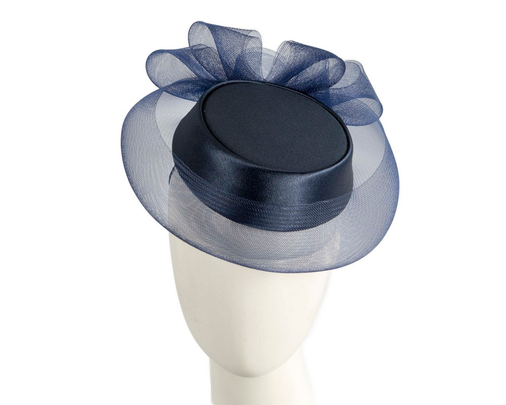 Navy Pillbox Mother of the Bride custom made hat - Hats From OZ