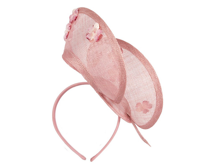 Exquisite dusty pink sinamay fascinator by Max Alexander - Image 4