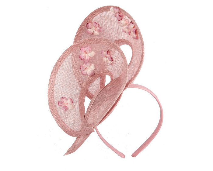 Exquisite dusty pink sinamay fascinator by Max Alexander - Image 2