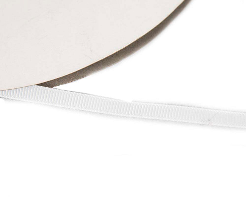 Craft & Millinery Supplies -- Trish Millinery- 6mm grosgrain white closeup