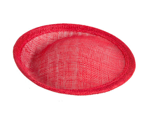 Red Blocked Untrimmed Poly Straw Pillbox Hat Base