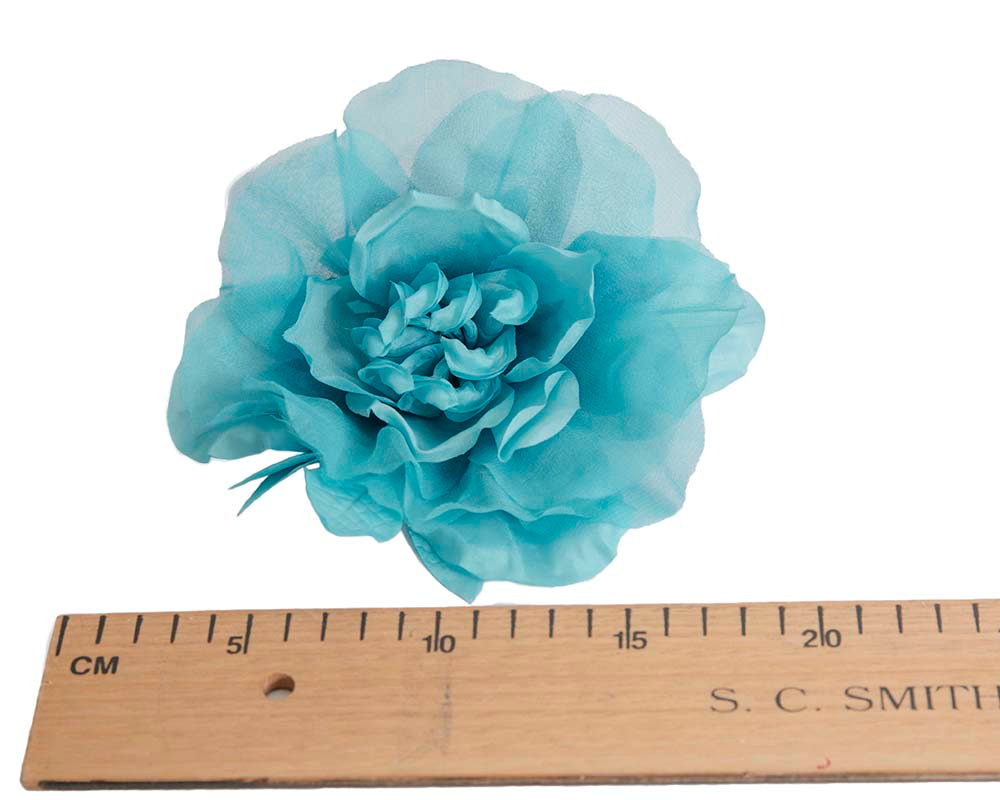 Fluffy Turquoise silk flower Online in Australia | Trish Millinery