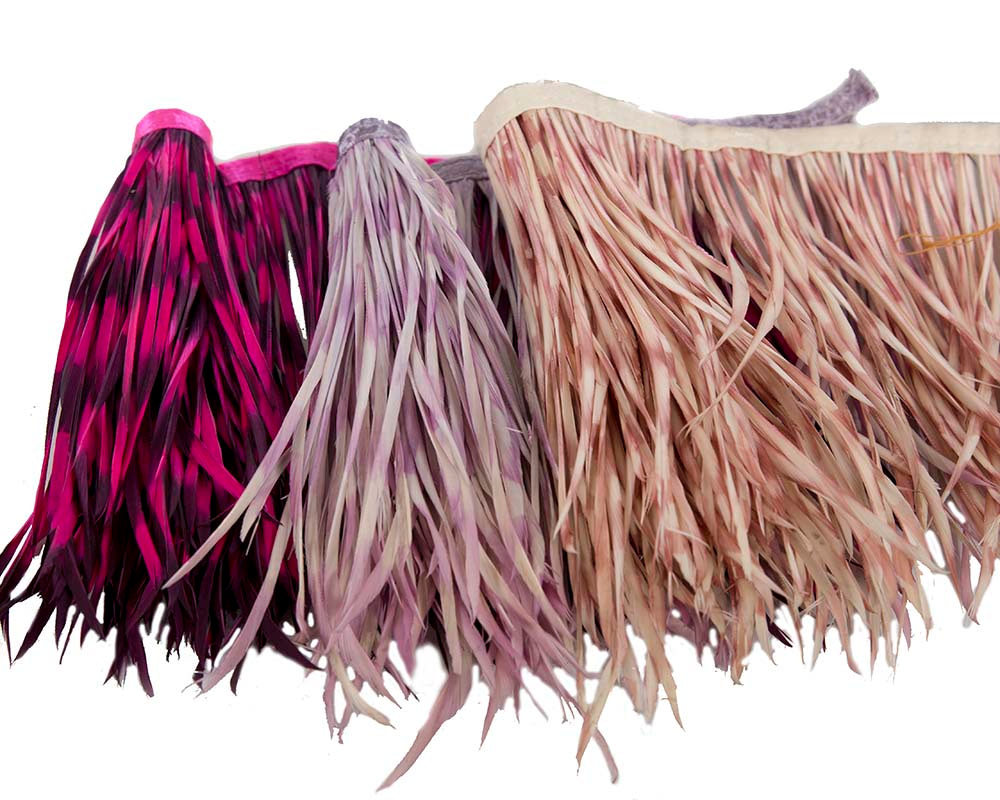 Two-tone long goose biot feathers on a fringe (many colors) Online in ...