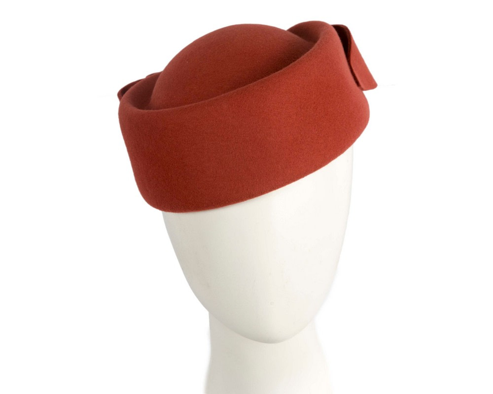 Rust Max Alexander Felt Pillbox Hat – Classic Winter Style - Hats From OZ Rust Max Alexander Felt Pillbox Hat – Classic Winter Style - Image 2