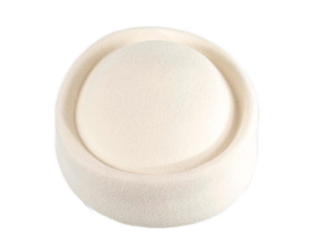Large cream felt pillbox hat - Hats From OZ Large cream felt pillbox hat - Image 2