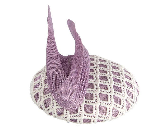 Lilac and white pillbox fascinator by BELIEVERA - Image 3