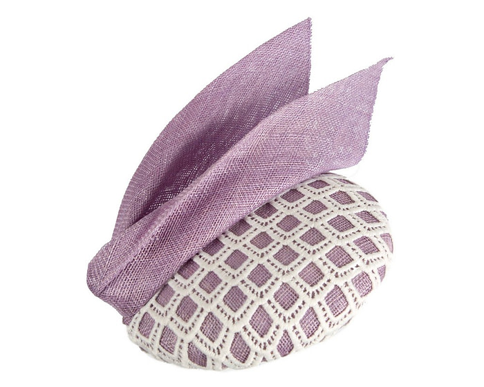 Lilac and white pillbox fascinator by BELIEVERA - Image 2