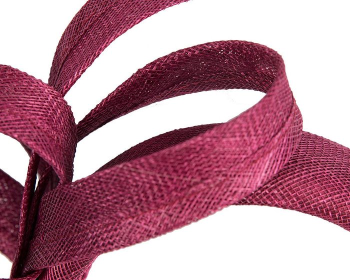 Sculpted wine-colored sinamay bow headband - Image 3