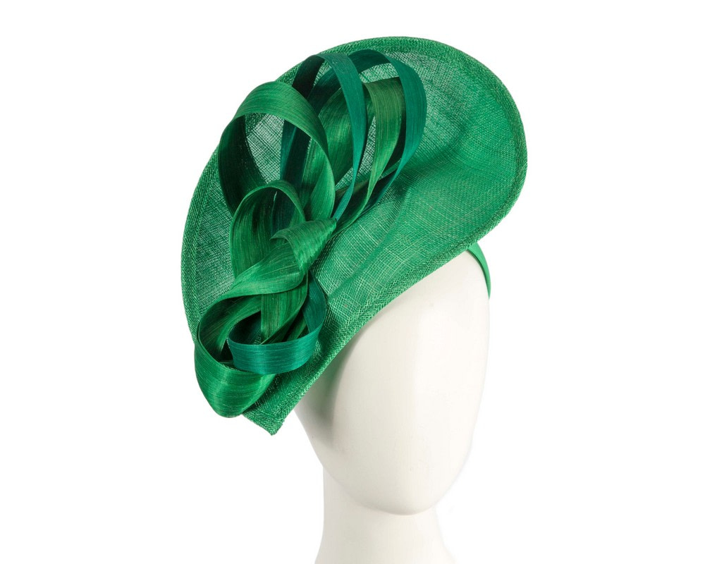 Large green sinamay fascinator by Max Alexander - Hats From OZ