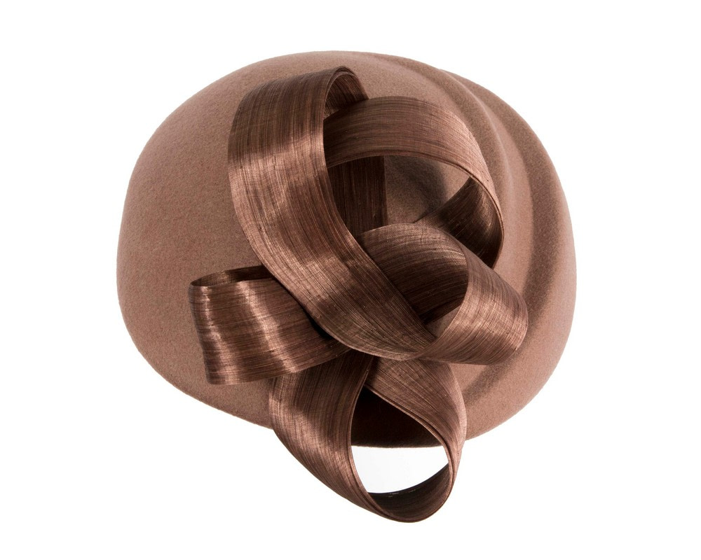 Coffee winter fashion beret hat with loops by Fillies Collection - Hats From OZ Coffee winter fashion beret hat with loops by Fillies Collection - Image 4