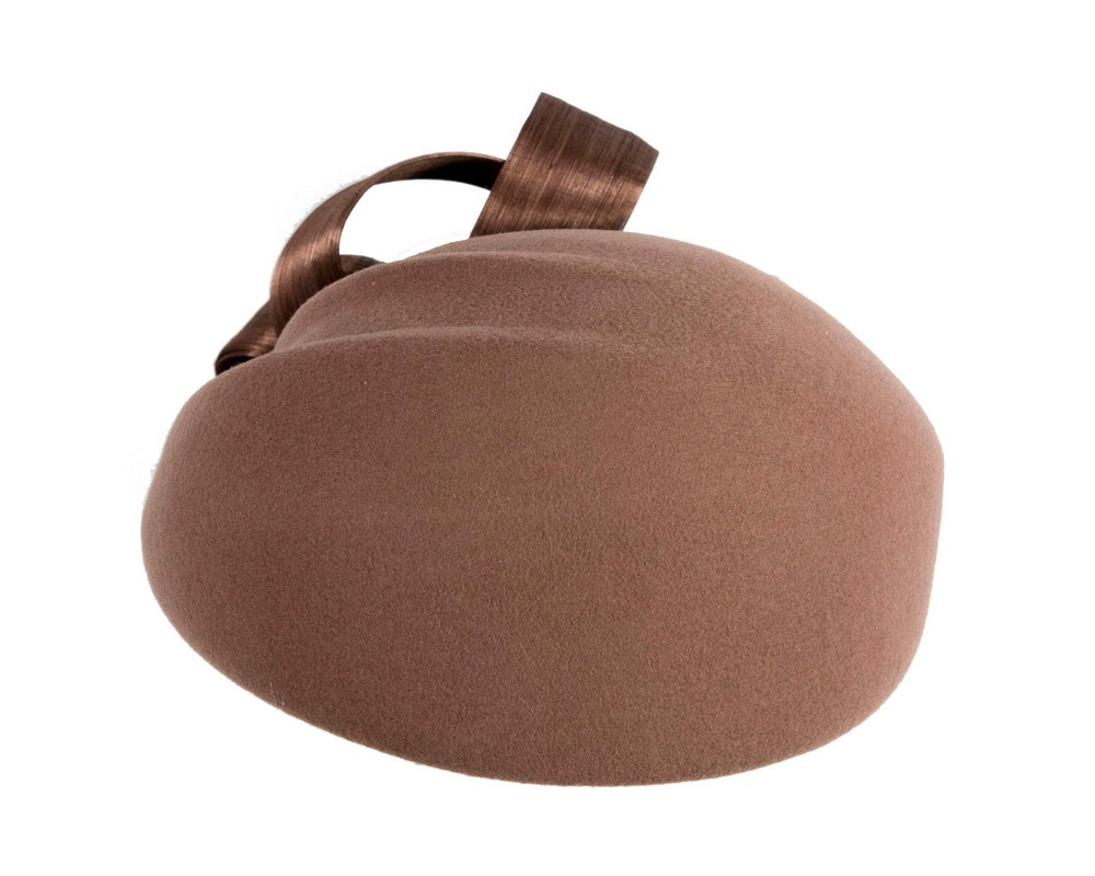 Coffee winter fashion beret hat with loops by Fillies Collection - Hats From OZ Coffee winter fashion beret hat with loops by Fillies Collection - Image 3