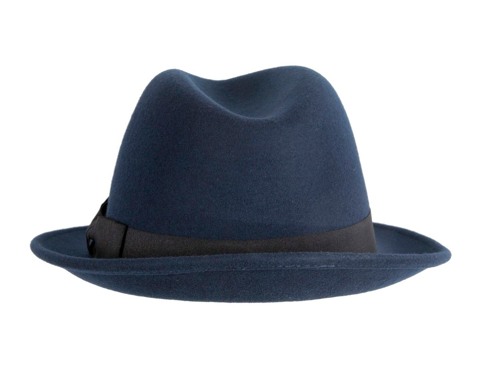 Navy & Black Fedora Felt Blues Brothers Homburg Hat - Hats From OZ Navy & Black Fedora Felt Blues Brothers Homburg Hat - Image 6