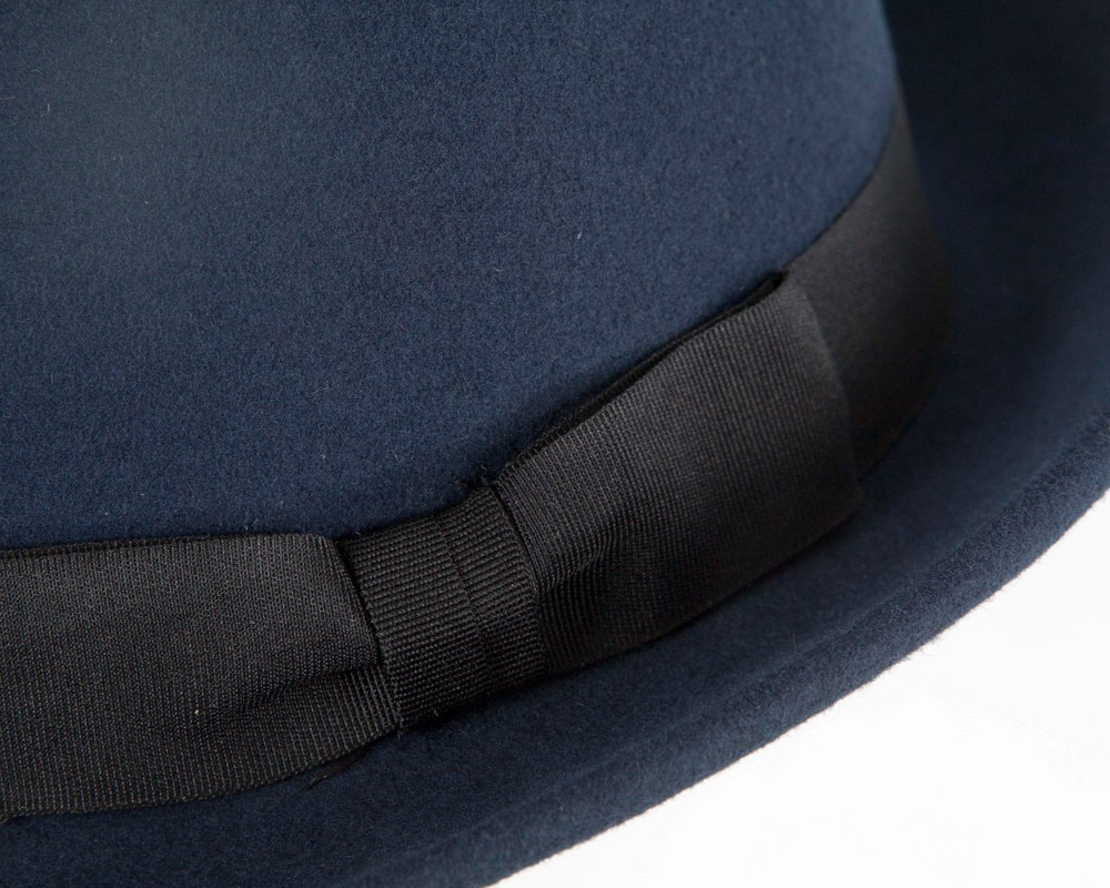 Navy & Black Fedora Felt Blues Brothers Homburg Hat - Hats From OZ Navy & Black Fedora Felt Blues Brothers Homburg Hat - Image 5