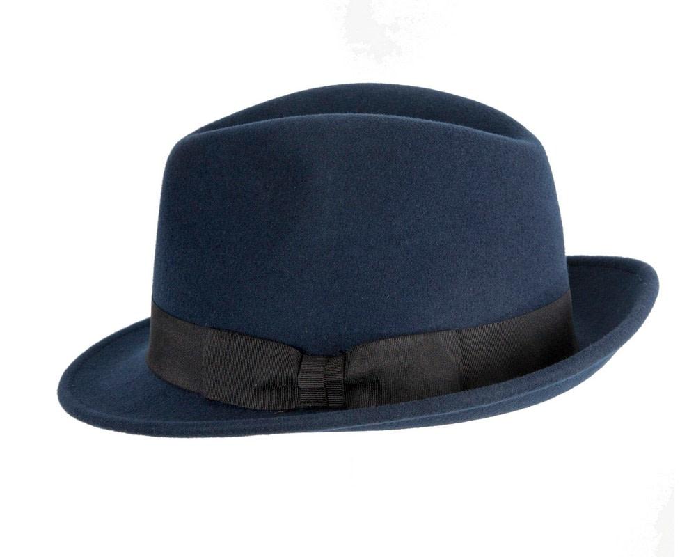 Navy & Black Fedora Felt Blues Brothers Homburg Hat - Hats From OZ Navy & Black Fedora Felt Blues Brothers Homburg Hat - Image 4
