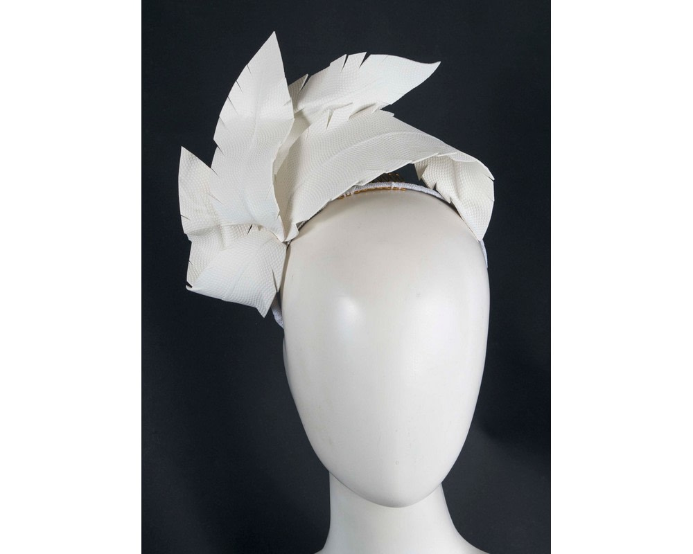 Bespoke white fascinator by BELIEVERA - Hats From OZ