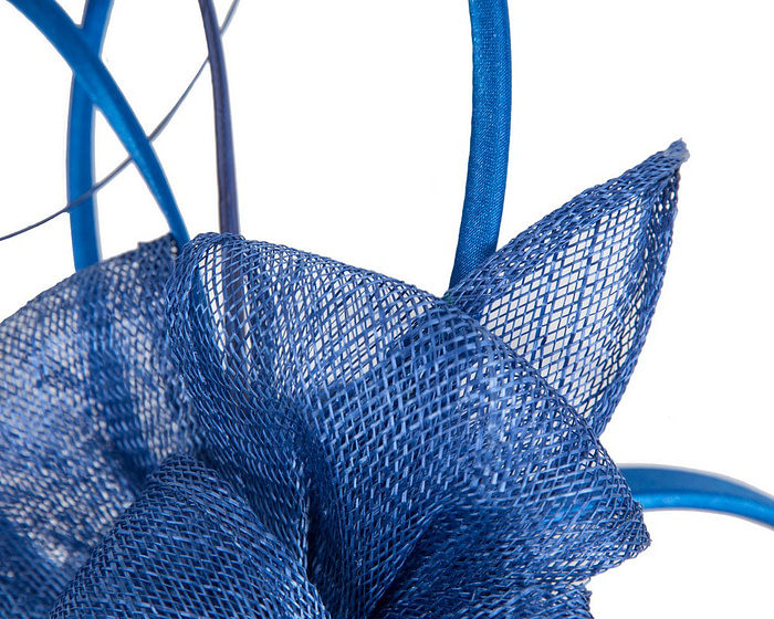Unique royal blue sinamay fascinator by Max Alexander - Image 3