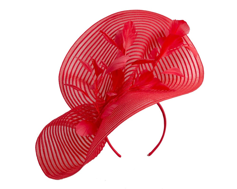 Large red fascinator by Cupids Millinery - Hats From OZ Large red fascinator by Cupids Millinery - Image 2