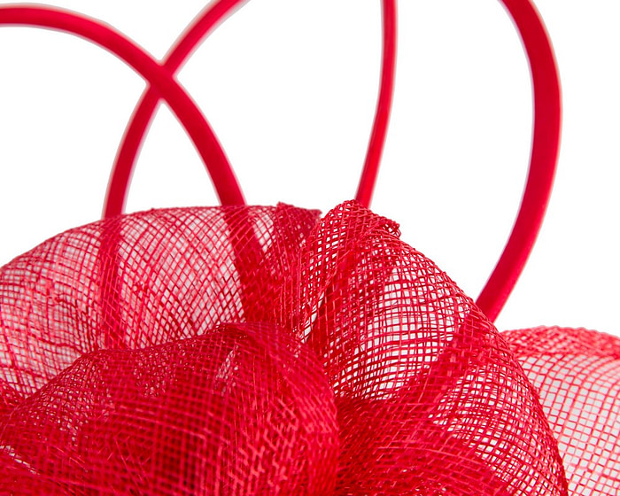 Unique red sinamay fascinator by Max Alexander - Image 3