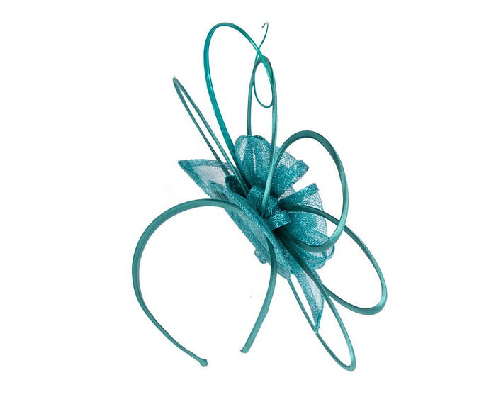 Unique teal green sinamay fascinator by Max Alexander - Image 4