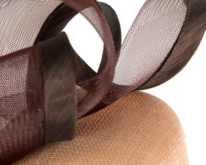 Nude & Coffee pillbox fascinator by Fillies Collection - Image 5