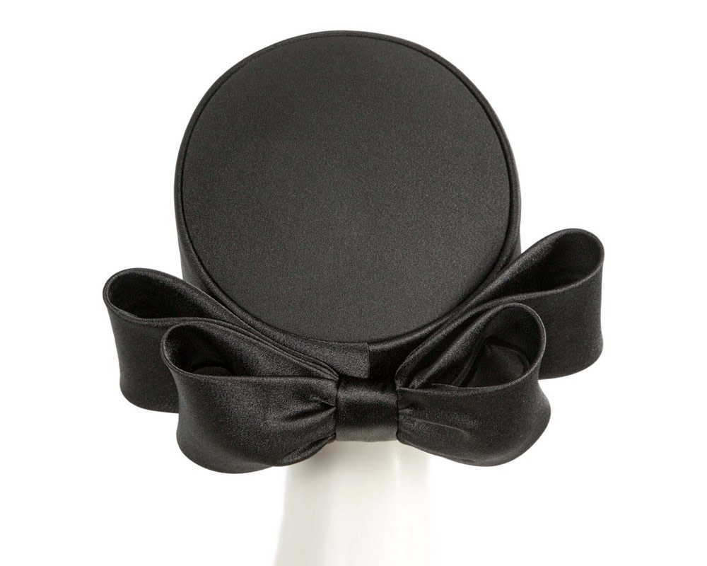 Exclusive large black pillbox hat by Cupids Millinery - Hats From OZ