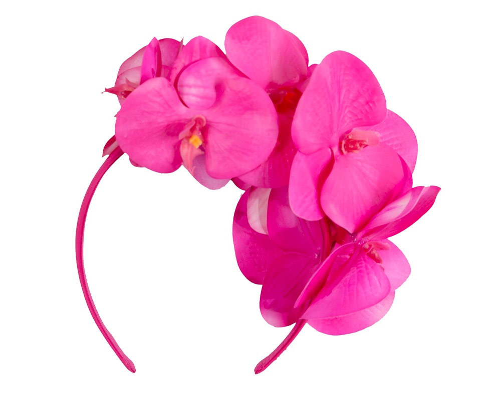Bespoke fuchsia orchid flower headband by Cupids Millinery - Hats From OZ Bespoke fuchsia orchid flower headband by Cupids Millinery - Image 4