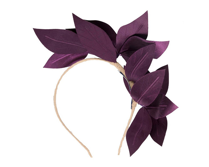 Bespoke dark purple flower headband by BELIEVERA - Image 4