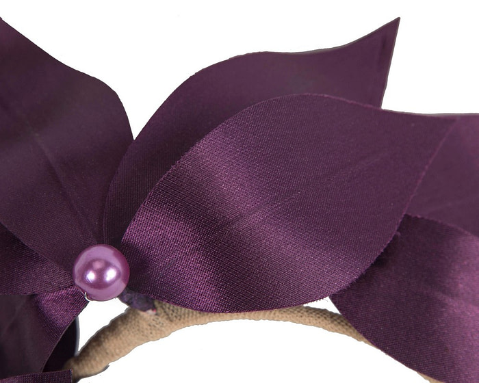 Bespoke dark purple flower headband by BELIEVERA - Image 3