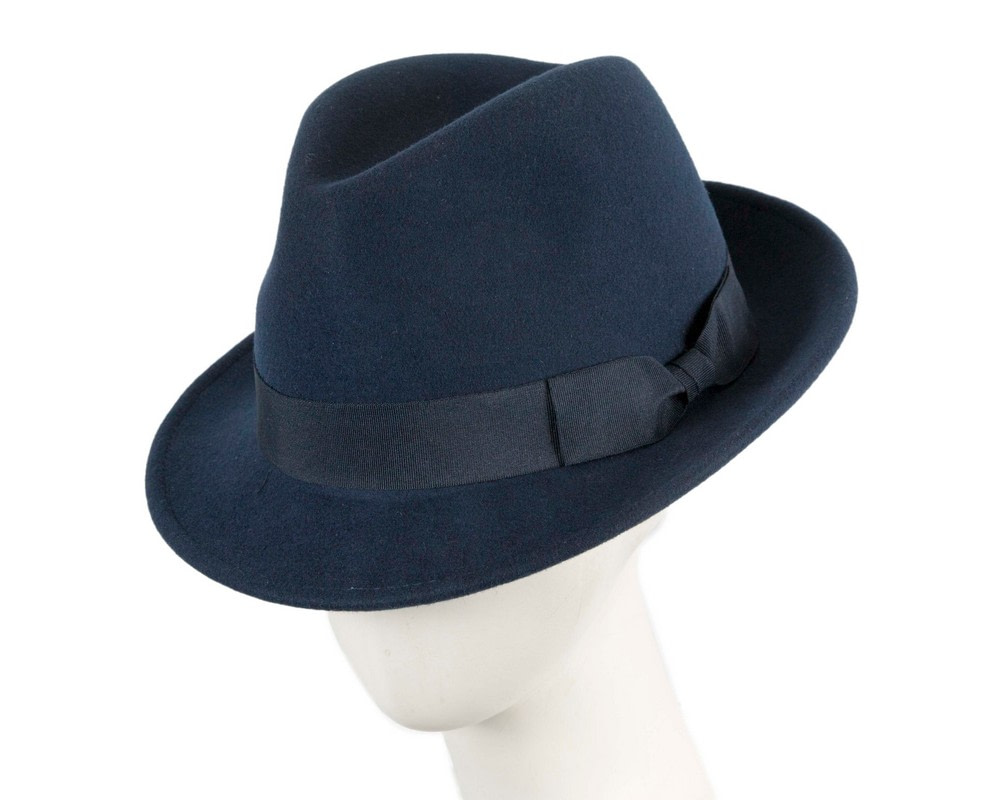 Navy Fedora Felt Blues Brothers Homburg Hat - Hats From OZ | M105N Navy Fedora Felt Blues Brothers Homburg Hat - Hats From OZ