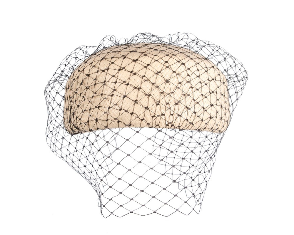 Exclusive nude pillbox hat with veil by Cupids Millinery - Image 5