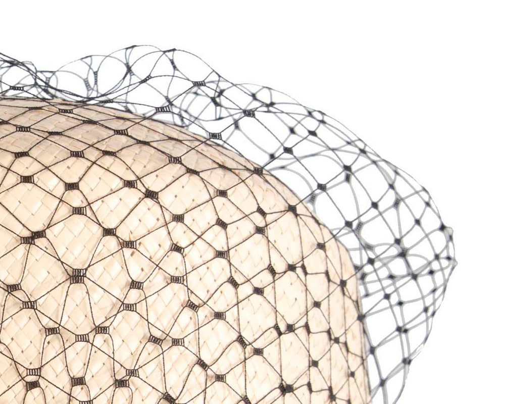 Exclusive nude pillbox hat with veil by Cupids Millinery - Image 3