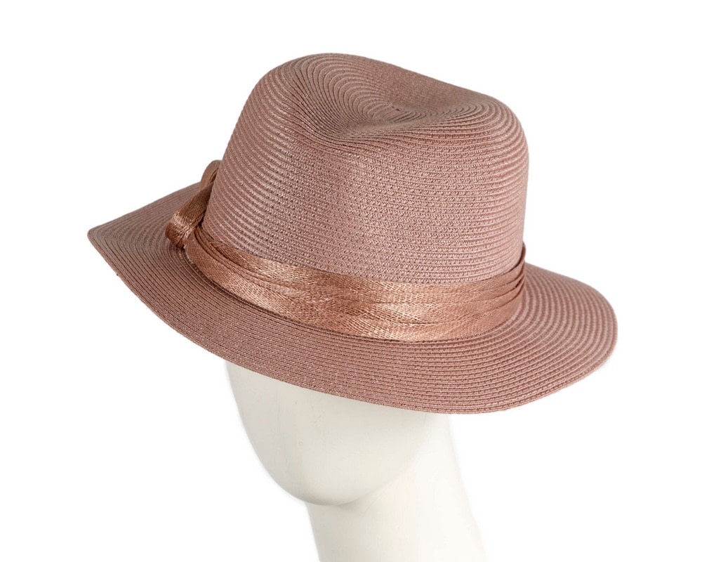 Soft taupe unisex braid fedora hat - Hats From OZ
