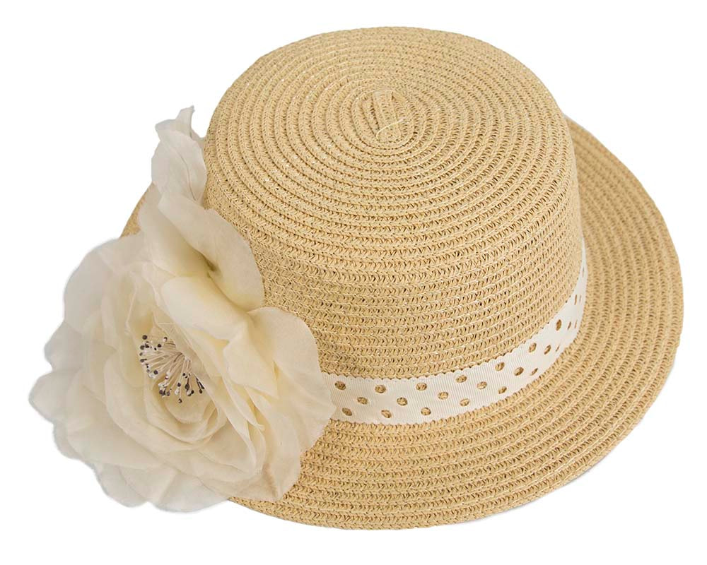 Straw hat with silk flower Online in Australia | Hats From OZ
