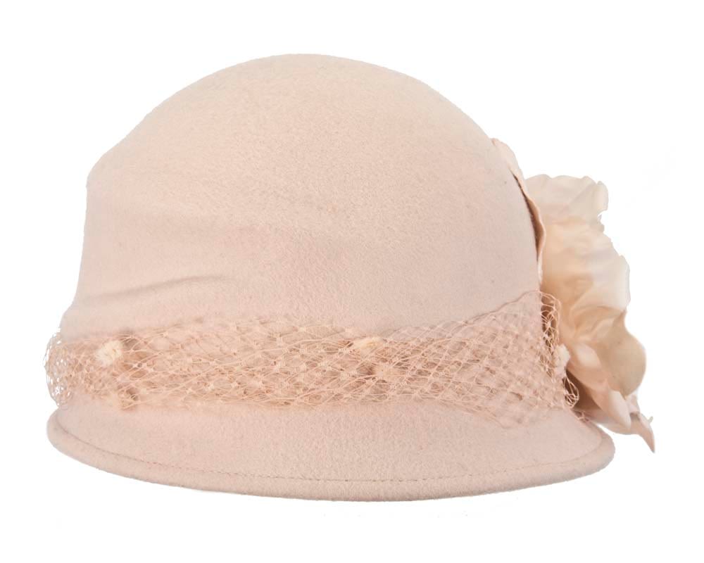Nude cloche bucket felt hat Online in Australia | Hats From OZ