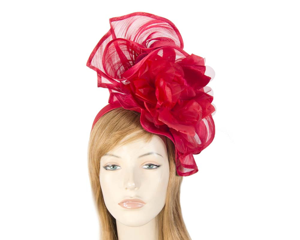 Bespoke large red fascinator Online in Australia Hats From OZ