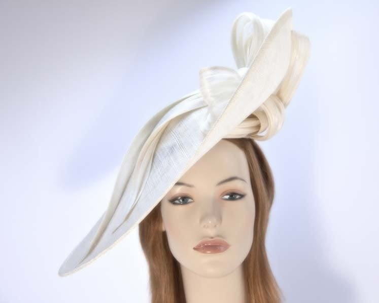 large cream wedding hats