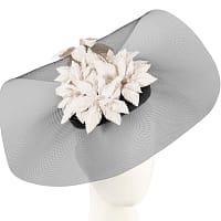 black and cream hats and fascinators