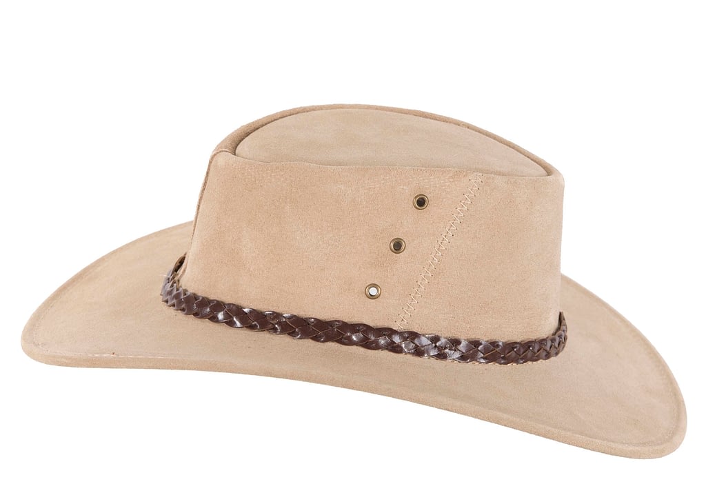 Sand Beige Jacaru Australian Outback Leather Hat - Belts From OZ