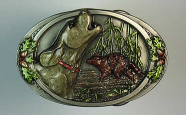 hunting dog belt buckle