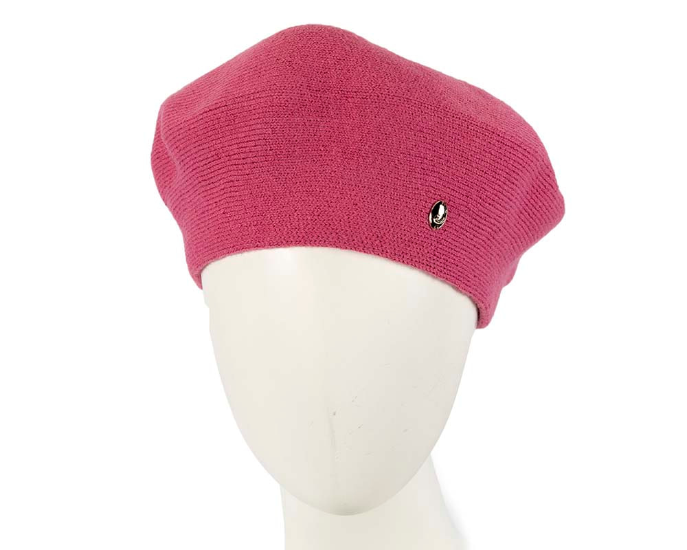 Classic warm fuchsia wool beret. Made in Europe - Fascinators.com.au
